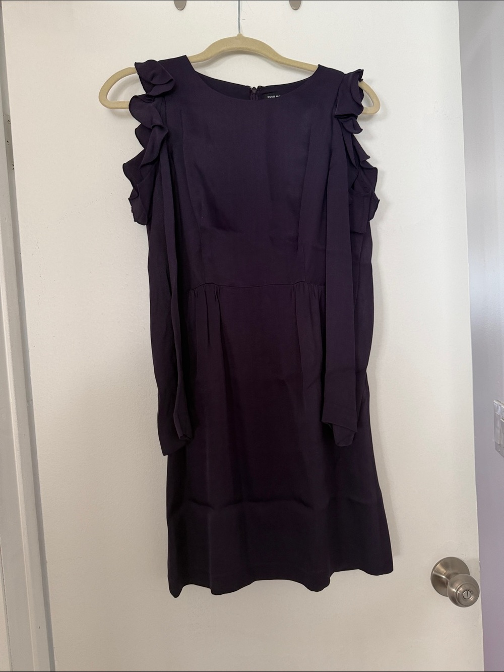 Club Monaco Cold Shoulder Midi Dress in Plum